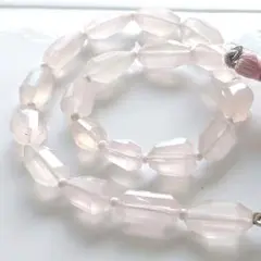 天然石ビーズ ローズクォーツ タンブルカット 一連 ハンドメイド パワーストーン