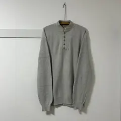 80s L.L.Bean Henry Neck cotton knit/5ボタンのサムネイル