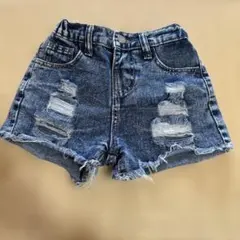 SHEIN デニムブルー ダメージ加工 半ズボン 6Y