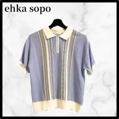 【フォロー割あり❗❗】ehka sopo ハーフジップニット 半袖 フリーサイズ