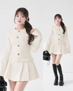 Darich（ダーリッチ） ボックスプリーツツイードミニワンピース