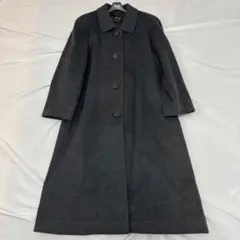 美品 カシミヤ100% ロングコート 比翼仕立て 黒 マキシ丈