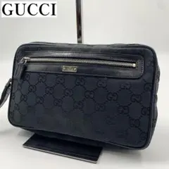 【✨美品✨】グッチ セカンドバッグ GGキャンバス ブラック