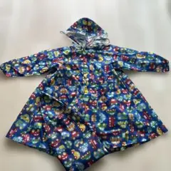 レインコート 子供 キッズ 車柄 ブルー
