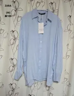 新品 タグ付 ZARA ザラ オーバーサイズ シャツ リネン 麻 ナチュラル