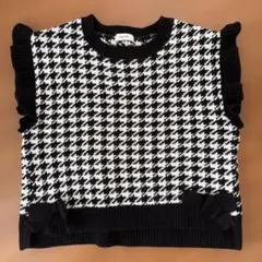 any FAM ハウンドトゥース柄ベスト130cm