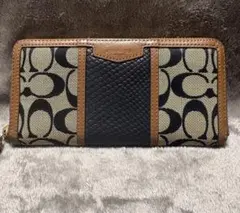 【極美品】COACH コーチ 長財布 レザーパイソン