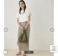 ADAM ET ROPE 半袖　ブラウス　ホワイト　フェミニン