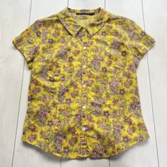 ポロジーンズ ラルフローレン 花柄 フリル バンドカラーシャツ レトロ 
