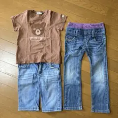 キッズ ダブルビー TシャツLEE デニムハーフパンツ  MPS Ｇパン 110