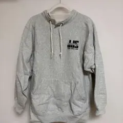 グレー スウェットパーカー ロゴ入り