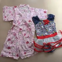 キティ　120 水着　甚平