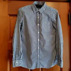 美品　MUJI 無印良品　ギンガムチェック（青白） 長袖 シャツ　M