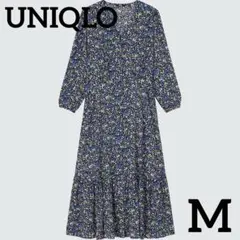 UNIQLO プリントVネックフレアワンピース