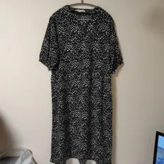【美品】シューラルー　ロングワンピース　Mサイズ 水玉　ブラック
