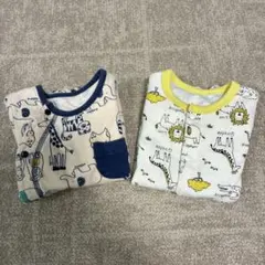 動物柄ロンパース2点セット（黄色・ほぼ未使用）