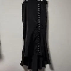 ブラック ロングスカート フックデザインのサムネイル