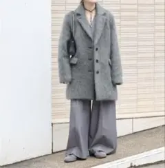ジャーナルスタンダード 2024aw モヘアミックスロングシャギーコート グレー