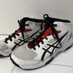 ASICS バスケットボールシューズ ハイカット ホワイト/レッド/ブラック