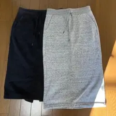 UNIQLOスウェットタイトスカート グレー ブラック 2点セット