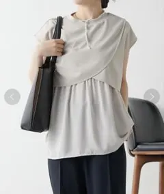 【新品タグ付/定価9900円/完売品】COLLAGE ジョーゼットクロスTシャツ