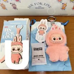 ラブブ LABUBU PIN FOR LOVE イニシャルアルファベット U