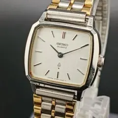 稼働/新品電池　SEIKO　スクエア　コンビカラー　ヴィンテージ　レディース時計