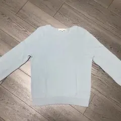 globe/ライトブルー Vネックニット 長袖/L