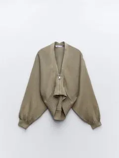 【zara】ザラ　リブニットボンバージャケット