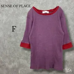 センスオブプレイス【F】リンガーボーダーTシャツ 5分袖 トップス