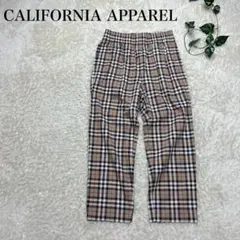 CALIFORNIA APPAREL カジュアルパンツ ベージュ チェック柄