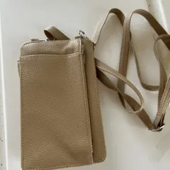 ベージュ スマホショルダーバッグ