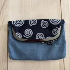 がま口　渦巻き柄　小物入れ
