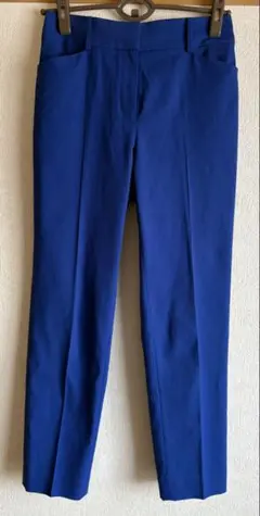 ☆プラステ PLST☆リネンブレンド スティックパンツ ブルー M ウエストゴム