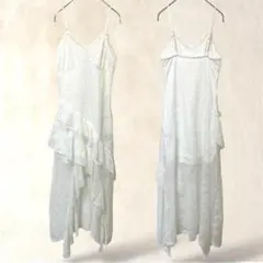 SHEIN シーイン　キャミワンピース　XS　白　レース　ロング丈　セクシー　夏