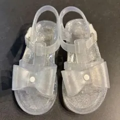 リボン付き光るクリアサンダル キッズ