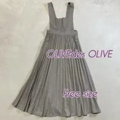 OLIVEdes OLIVE プリーツスカート フリーサイズ グレー系