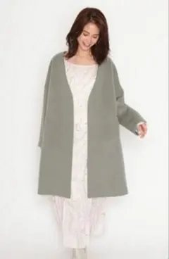 snidel⭐︎ノーカラーウールコート ミントグリーン