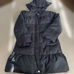 キッズ フード付き ブラック ダウンコート 120センチ