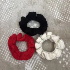 ハンドメイドシュシュ3つセット