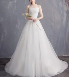 ウェディングドレス ビスチェ パーティー リボン 結婚式 前撮り 二次会 2L