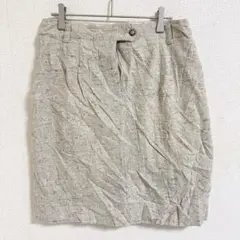 リネン混紡タイトスカート 14 ベージュ オフィス 大人可愛い レディース
