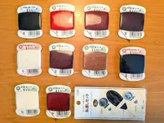 新品FUJIXタイヤー絹 穴糸 しつけ糸 手縫い糸用途多種10個糸通し付