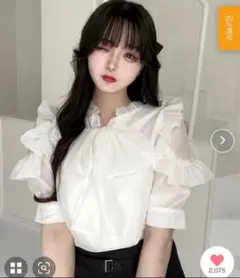 titty&Co. ホワイトリボンフリル純白ブラウス 半袖