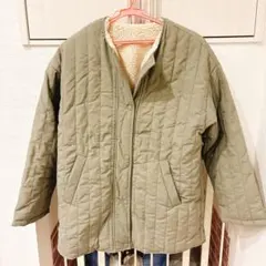 【美品】キルティングジャケット コート カーキ