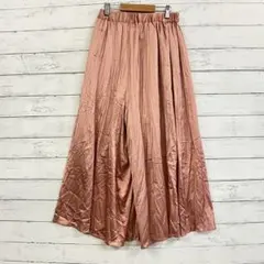 nano universe サテン ワイドパンツ タック レディース✨ピンクL