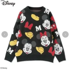 Disney ミッキー ミニー セーター L ブラック