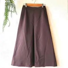 アンタイトル『XS』ミモザ丈 ブラウン フレアスカート ストレッチ