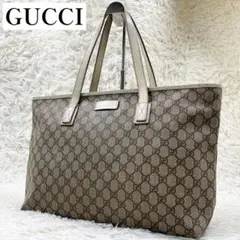 グッチ トートバッグ GGスプリーム PVC レザー ベージュ