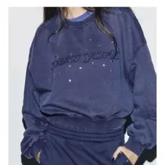 新品★ザラ ZARA ウォッシュド加工スタッズスウェット トレーナー シャツ